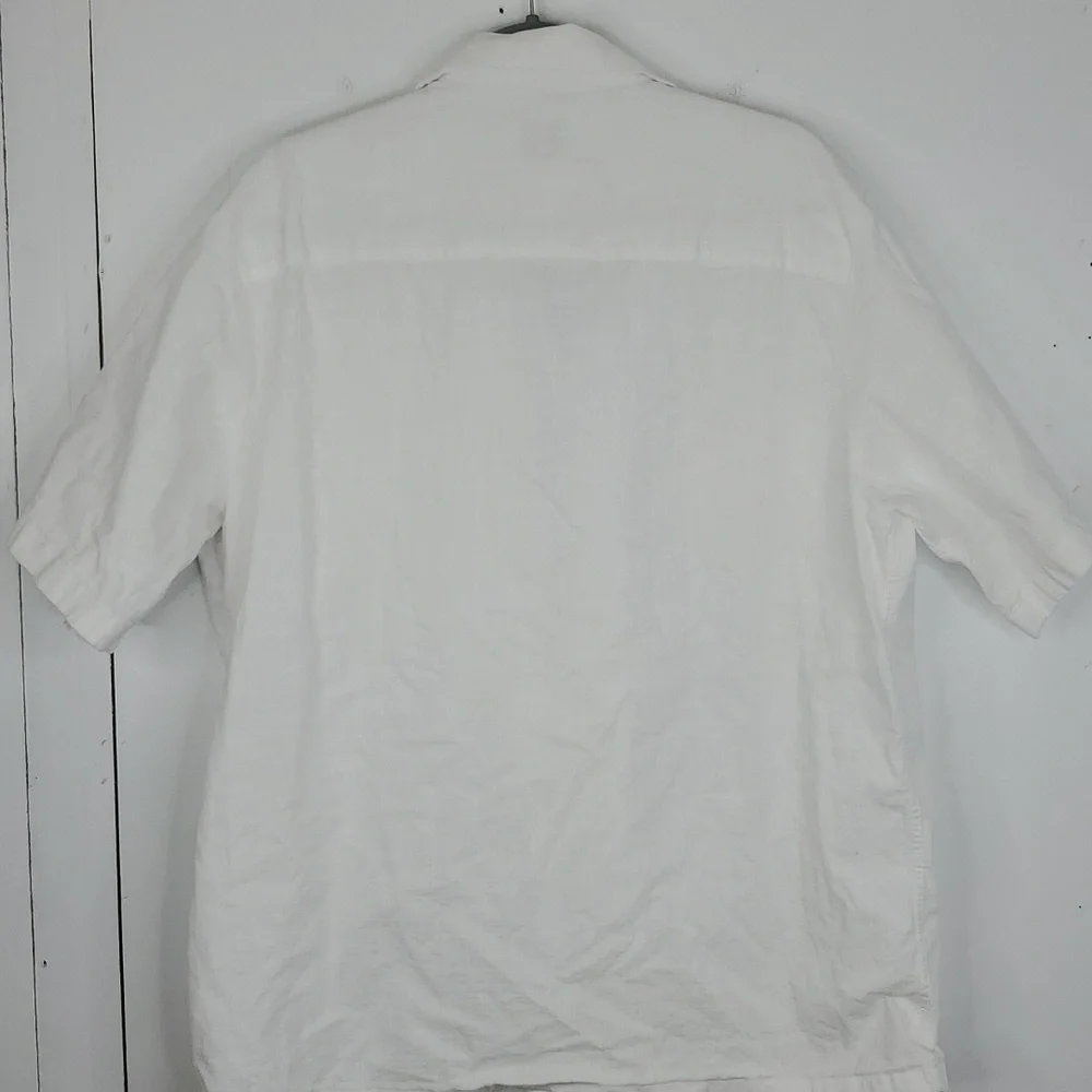 N NO7 No Nationality Daniel Shirt Button Down Short Sleeve White Light Mens XXL